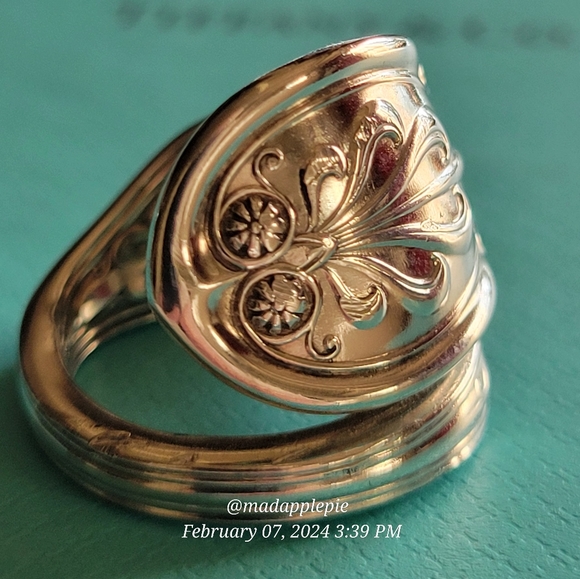 1870 Tiffany & Company Saratoga Spoon Ring in Sterling Silver Luxury Vintage #80 - Picture 11 of 16